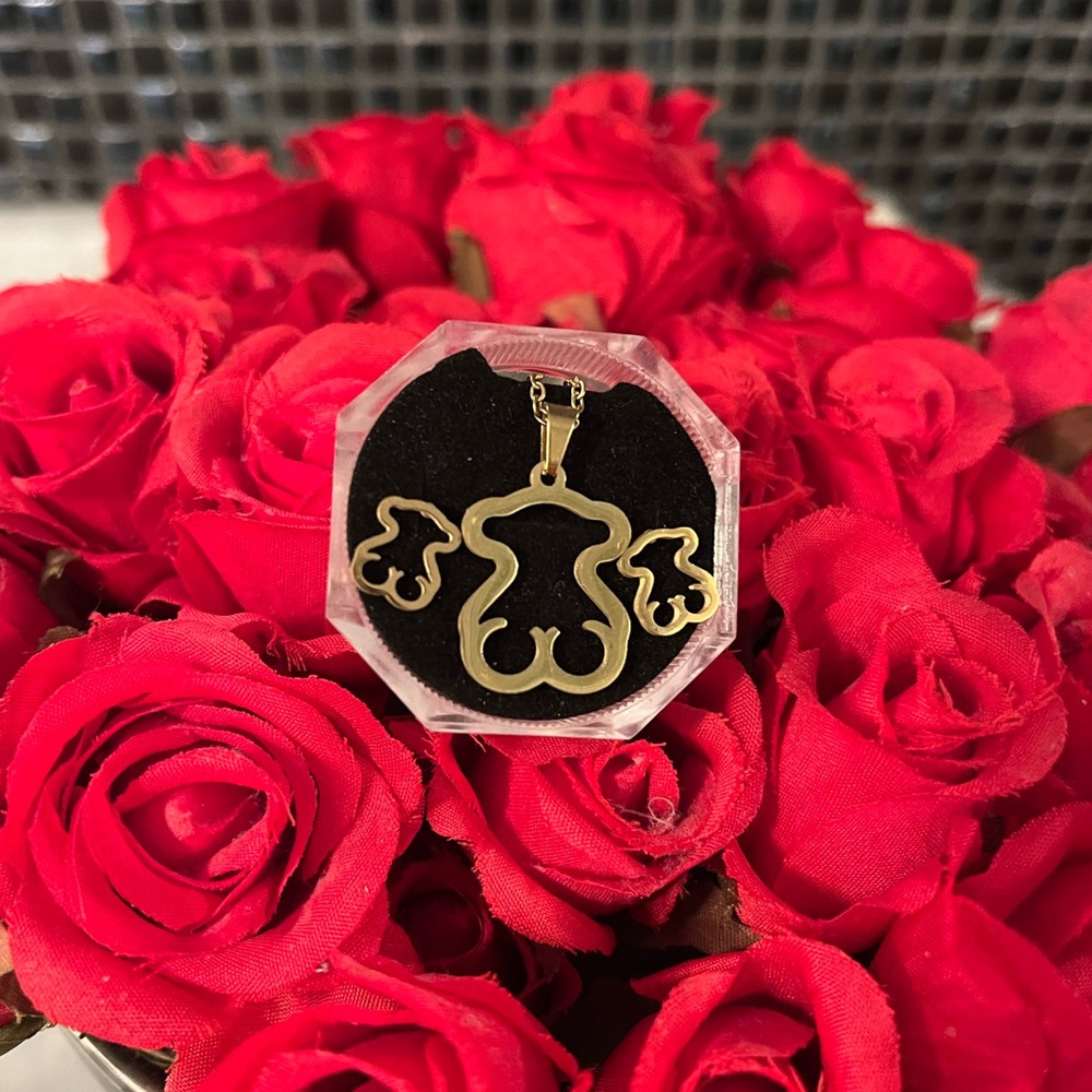 Bear Necklace and earrings set